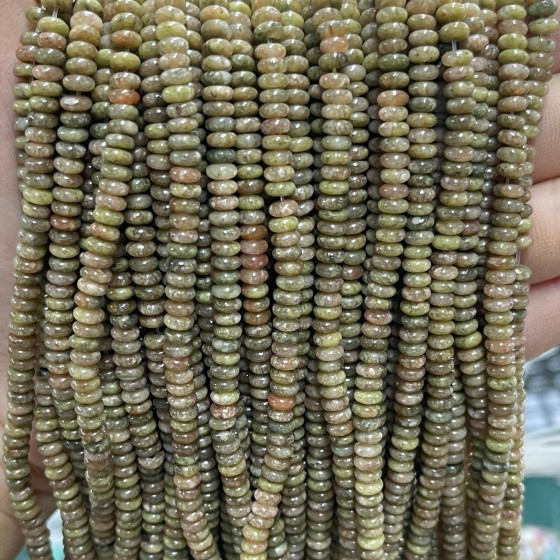 No_2066_Natural Medium Unakite Rondelle Beads_4*2mm_(Sold Per Strand)