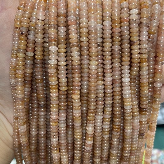 No_2071_Natural Golden Strawberry Quartz Rondelle Beads_4*2mm_(Sold Per Strand)