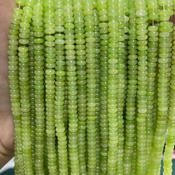 No_2072_Enhanced Green Chalcedony Rondelle Beads_4*2mm_(Sold Per Strand)
