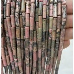 No_2085_Natural Black Line Rhodochrosite Round Tube_4*13mm_(Sold Per Strand)