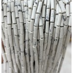 No_2098_Synthetic White Turquoise Round Tube_4*13mm_(Sold Per Strand)
