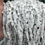 No_204_Natural White Turquoise Double Hole Square Bead_5*2mm_(Sold Per Strand)