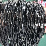 No_228_Synthetic Black Stone Double Hole Square Bead_5*5mm_(Sold Per Strand)