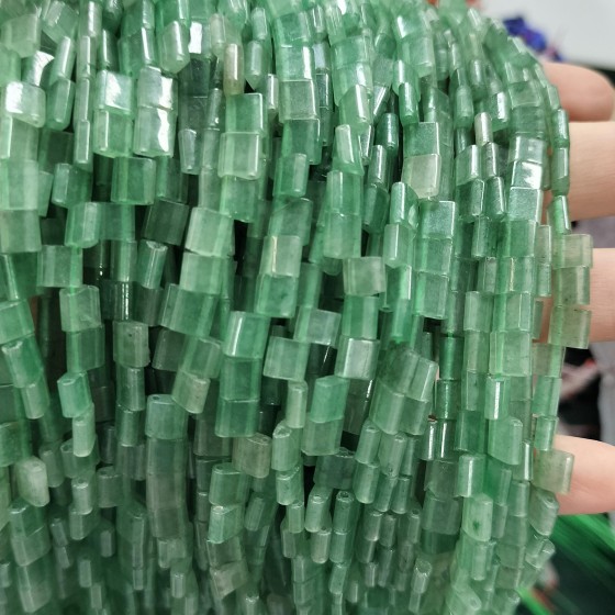 No_230_Natural Green Aventurine Double Hole Square Bead_5*5mm_(Sold Per Strand)