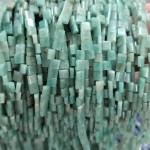 No_242_Enhanced Amazonite Color Chalcedony Double Hole Square Bead_5*5mm_(Sold Per Strand)