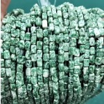 No_272_Natural Green Dot Stone Rectangle Nugget_4*7mm_(Sold Per Strand)