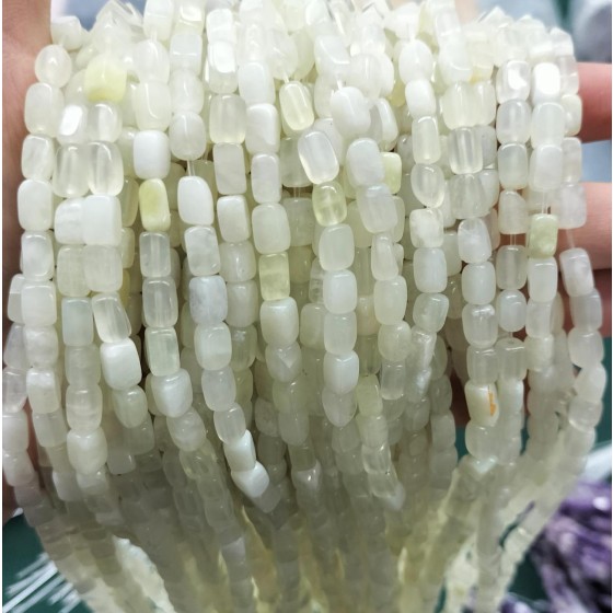 No_276_Natural Serpentine Jade Rectangle Nugget_4*7mm_(Sold Per Strand)