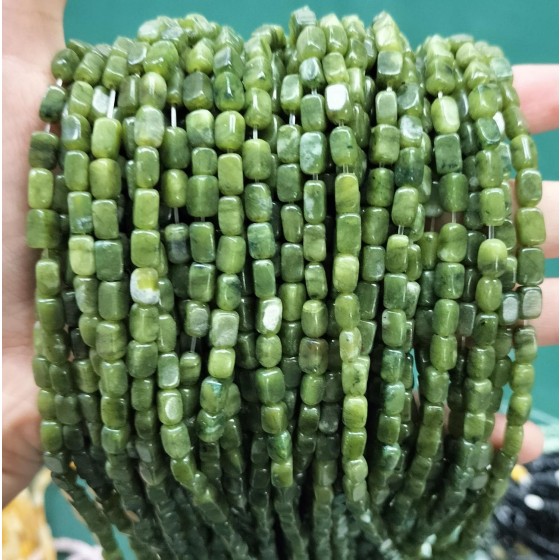 No_278_Natural Southern Jade Rectangle Nugget_4*7mm_(Sold Per Strand)