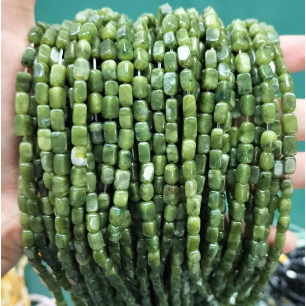 No_278_Natural Southern Jade Rectangle Nugget_4*7mm_(Sold Per Strand)