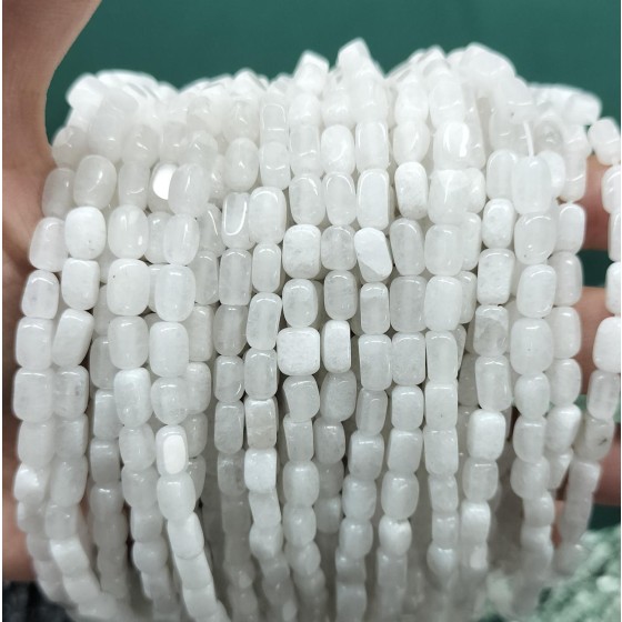 No_290_Natural White Jade Rectangle Nugget_4*7mm_(Sold Per Strand)
