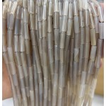 No_2103_Natural Gray Agate Round Tube_4*13mm_(Sold Per Strand)