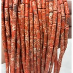 No_2106_Synthetic Orange Imperial Jasper Round Tube_4*13mm_(Sold Per Strand)