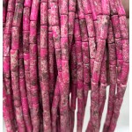 No_2107_Synthetic Rose Red Imperial Jasper Round Tube_4*13mm_(Sold Per Strand)