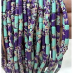 No_2109_Synthetic Purple Imperial Jasper Round Tube_4*13mm_(Sold Per Strand)