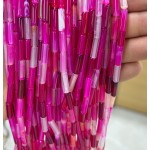 No_2115_Enhanced Rose Red Agate Round Tube_4*13mm_(Sold Per Strand)