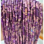No_2121_Enhanced Purple Imperial Jasper Round Tube_4*13mm_(Sold Per Strand)