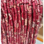 No_2123_Enhanced Dark Red Imperial Jasper Round Tube_4*13mm_(Sold Per Strand)