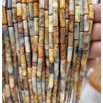 No_2131_Natural Crazy Lace Agate Round Tube_4*13mm_(Sold Per Strand)