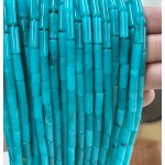No_2136_Enhanced Lake Blue Chalcedony Round Tube_4*13mm_(Sold Per Strand)