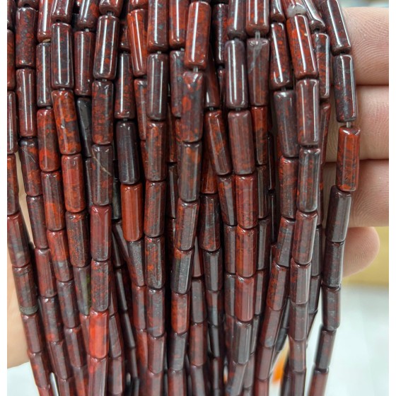 No_2143_Natural Red Jasper Round Tube_4*13mm_(Sold Per Strand)