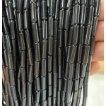 No_2152_Natural Black Agate Round Tube_4*13mm_(Sold Per Strand)