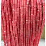 No_2160_Synthetic Rhodonite Round Tube_4*13mm_(Sold Per Strand)