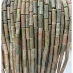 No_2169_Natural Medium Unakite Round Tube_4*13mm_(Sold Per Strand)