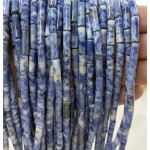No_2192_Natural Blue Spot Jasper Round Tube_4*13mm_(Sold Per Strand)