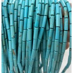 No_2193_Enhanced Blue Turquoise Round Tube_4*13mm_(Sold Per Strand)