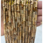 No_2194_Natural Picture Jasper Round Tube_4*13mm_(Sold Per Strand)