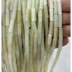 No_2197_Natural New Jade Round Tube_4*13mm_(Sold Per Strand)