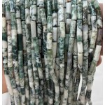 No_2203_Natural Tree Agate Round Tube_4*13mm_(Sold Per Strand)