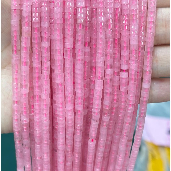 No_2207_Natural Rose Quartz Disc (heishi) Spacer Beads_4*2mm_(Sold Per Strand)