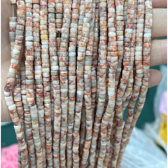 No_2209_Natural Red Network Jasper Disc (heishi) Spacer Beads_4*2mm_(Sold Per Strand)
