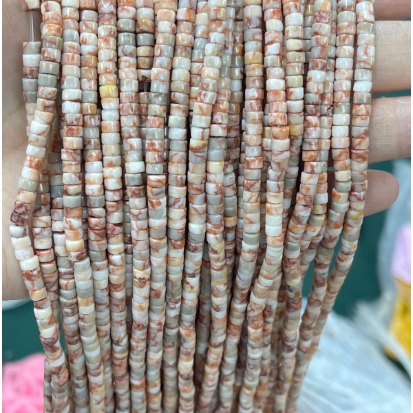 No_2209_Natural Red Network Jasper Disc (heishi) Spacer Beads_4*2mm_(Sold Per Strand)