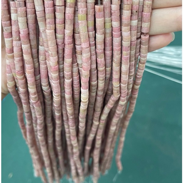 No_2229_Natural Rhodonite Disc (heishi) Spacer Beads_4*2mm_(Sold Per Strand)
