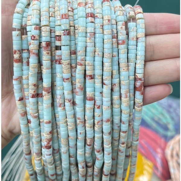 No_2242_Synthetic Shoushan Stone Disc (heishi) Spacer Beads_4*2mm_(Sold Per Strand)