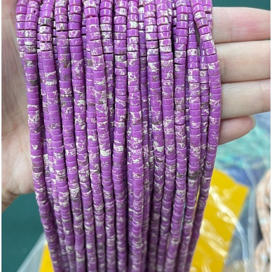 No_2246_Synthetic Purple Imperial Jasper Disc (heishi) Spacer Beads_4*2mm_(Sold Per Strand)