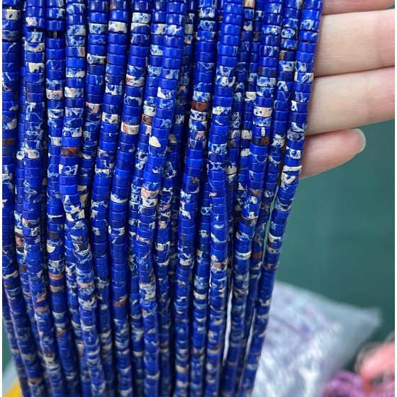 No_2248_Synthetic Navy Blue Imperial Jasper Disc (heishi) Spacer Beads_4*2mm_(Sold Per Strand)