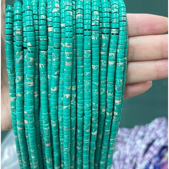 No_2251_Synthetic Green Imperial Jasper Disc (heishi) Spacer Beads_4*2mm_(Sold Per Strand)