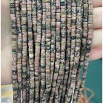 No_2262_Natural Black Line Rhodochrosite Disc (heishi) Spacer Beads_4*2mm_(Sold Per Strand)