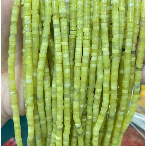 No_2267_Natural Lemon Jade Disc (heishi) Spacer Beads_4*2mm_(Sold Per Strand)