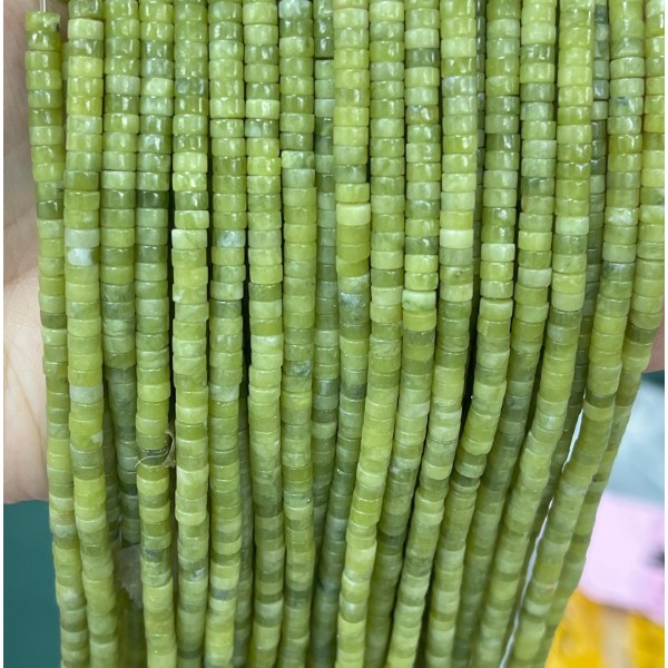 No_2282_Natural Southern Jade Disc (heishi) Spacer Beads_4*2mm_(Sold Per Strand)