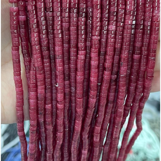 No_2284_Enhanced Dark Red Chalcedony Disc (heishi) Spacer Beads_4*2mm_(Sold Per Strand)