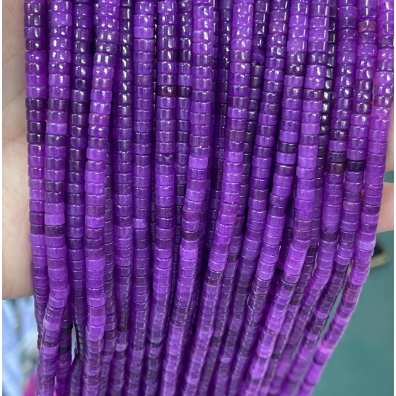 No_2286_Enhanced Deep Purple Chalcedony Disc (heishi) Spacer Beads_4*2mm_(Sold Per Strand)