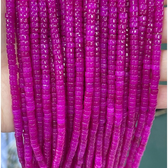 No_2287_Enhanced Purplish Red Chalcedony Disc (heishi) Spacer Beads_4*2mm_(Sold Per Strand)