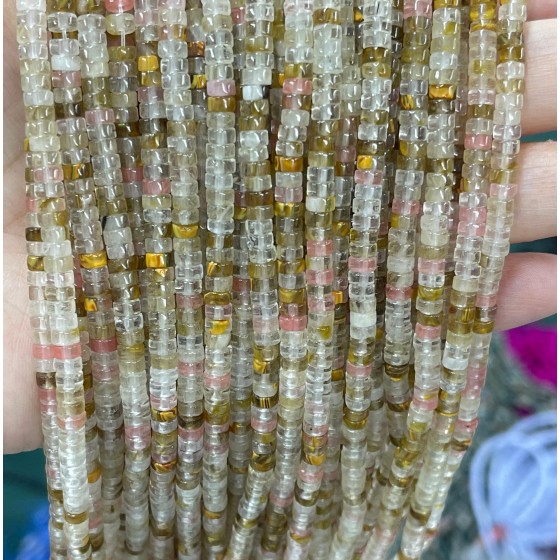 No_2290_Synthetic  Watermelon Crystal Disc (heishi) Spacer Beads_4*2mm_(Sold Per Strand)
