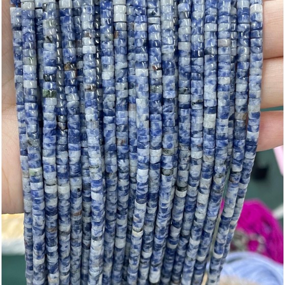 No_2291_Natural Blue Spot Jasper Disc (heishi) Spacer Beads_4*2mm_(Sold Per Strand)