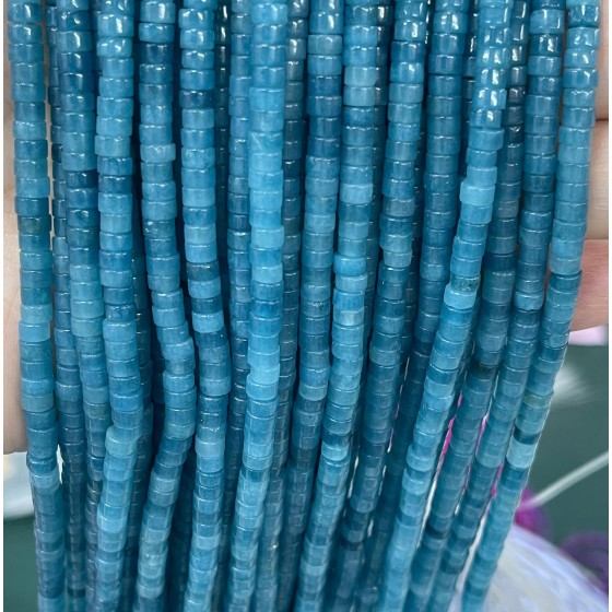 No_2292_Enhanced Ink Blue Chalcedony Disc (heishi) Spacer Beads_4*2mm_(Sold Per Strand)