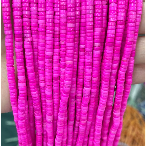 No_2300_Synthetic Rose Red Jasper Disc (heishi) Spacer Beads_4*2mm_(Sold Per Strand)